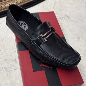 Amalfi Black Perforated Loafers